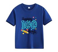 vaolkwsacz Spring and Autumn New Fashionable Cute Print Comfortable Version of The Girls Stamped T Shirt Kids T Shirt Girls Girls, Blu scuro, 8-9 Jahre