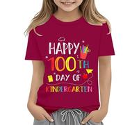 vaolkwsacz Toddler Boy Girl Summer Clothes First Day of School Shirt In My Pre School Shirt Toddler Kindergarten Shirts Blusen für Jugendweihe Mädchen, Vino, 6-7 Jahre