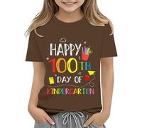 vaolkwsacz Toddler Boy Girl Summer Clothes First Day of School Shirt In My Pre School Shirt Toddler Kindergarten Shirts Blusen für Jugendweihe Mädchen, caffè, 6-7 Jahre