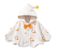 vaolkwsacz Vestiti di Natale per neonati, in velluto, con cappuccio, poncho, rosso, cappotto, giubbotto in piumino per ragazzi nero, bianco, 3-4 Jahre