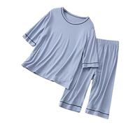 vaolkwsacz Vestiti per la casa dei bambini e ragazze Abiti Baby-Pyjama Abbigliamento Aria Condizionata Pantaloncini Manica Corta Comodo Poncho Da Bagno Bambino 6 Mesi, Blu, 8-9 Jahre