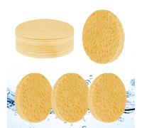 vaolmlop 25pz Spugnette Viso Pulizia,Compressa Spugna,100% Naturale Compresse Spugne Per Viso In Cellulosa Per La Pulizia Del Facial,Esfoliante,Maschera,Rimozione Trucco (Beige)