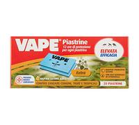 Vape, 20 Piastrine Extra, Elevata Efficacia e Rapida Azione Abbattente contro Zanzare Comuni, Tigre e Tropicali, Protezione in Ambienti Chiusi e in Luoghi all'Aperto fino a 12 Ore