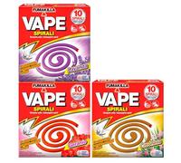 Vape Spirali Profumate Lavanda Geranio e Citronella Repellente Antizanzara contro Zanzare Comuni e Tigre Presidio Medico Chirurgico - 30 Spirali Profumazioni Assortite
