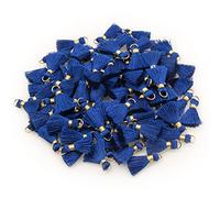 VAPKER 100 mini nappe da 2 cm con nappe blu piccole nappe artigianali fatte a mano con anello di salto in oro per orecchini, gioielli, collane, accessori fai da te