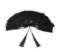 VAPKER 100 Pezzi nappe nere 13cm/5-Pollice Silky Handmade Morbide nappe Floss Segnalibro nappe con 2-Pollice Cord Loop per la fabbricazione di gioielli, progetti fai da te, segnalibri