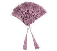 VAPKER - 100 nappine, fatte a mano, in morbida simil seta, 13 cm, con fili, utilizzabili come segnalibri, con passante da 5 cm, per la realizzazione di gioielli,colore: viola taro