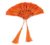 VAPKER - 100 nappine, fatte a mano, in morbida simil seta, 13 cm, con fili, utilizzabili come segnalibri, con passante da 5 cm, per la realizzazione di gioielli colore: arancione scuro