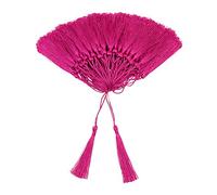VAPKER - 100 nappine, fatte a mano, in morbida simil seta, 13 cm, con fili, utilizzabili come segnalibri, con passante da 5 cm, per la realizzazione di gioielli, colore: rosa scuro