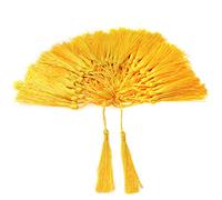 VAPKER 100 Pezzi Colore Giallo Chiaro 13cm/5-Pollice Silky Handmade Morbide Tasse Floss Segnalibro Tasse con 2-Pollice Cord Loop per la fabbricazione di gioielli, progetti fai da te, segnalibri