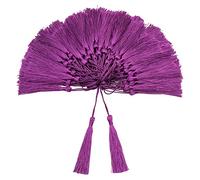 VAPKER 100 Pezzi Melanzane Colore nappe 13cm/5-Inch Seta Handmade Morbide nappe Floss Segnalibro nappe con 2-Inch Cord Loop per la fabbricazione di gioielli, progetti fai da te, segnalibri
