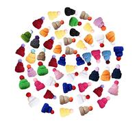 VAPKER 40 pezzi mini maglieria cappelli carini filato di lana mini cappelli a cilindro cappello per bambola mini cappello di lana per artigianato natalizio piccoli accessori per capelli fai da te