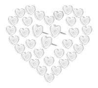 VAPKER Spille a forma di cuore, 150 pezzi, trasparenti, puntine da disegno, in plastica, con punta in acciaio, puntine decorative per foto, pareti