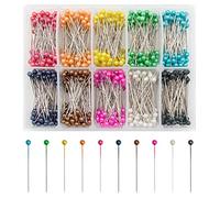 VAPKER - Spille da cucire da 36 mm, 1000 pezzi, spille a testa in rilievo per patchwork, spille floreali per decorazione floreale e cucito, 10 colori