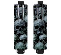 VAPOKF 2 portapenne regolabili con fascia elastica per quaderni, in pelle PU, portapenne, custodia per penne con copertina rigida, libri, agende, raccoglitori, tablet, teschio umano gotico grungy