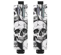 VAPOKF 2 portapenne regolabili con fascia elastica per quaderni, in pelle PU, portapenne, custodia per penne con copertina rigida, libri, agende, raccoglitori, tablet, teschio umano