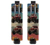 VAPOKF 2 portapenne regolabili con fascia elastica per quaderni, in pelle PU, portapenne, custodia per penne con copertina rigida, libri, agende, raccoglitori, tablet, grunge Monster Truck Cars