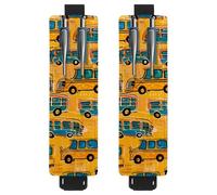 VAPOKF 2 portapenne regolabili con fascia elastica per quaderni, in pelle PU, portapenne, custodia per penne con copertina rigida, libri, agende, raccoglitori, tablet, autobus verniciato giallo