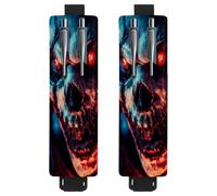 VAPOKF 2 portapenne regolabili con fascia elastica per quaderni, in pelle PU, portapenne, custodia per penne con copertina rigida, libri, agende, raccoglitori, tablet, motivo: volto umano spaventoso