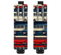 VAPOKF 2 portapenne regolabili con fascia elastica per quaderni, in pelle PU, portapenne, custodia per penne con copertina rigida, libri, agende, raccoglitori, tablet, autobus colorato