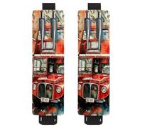 VAPOKF 2 portapenne regolabili con fascia elastica per quaderni, in pelle PU, portapenne, custodia per riviste, libri, agende, raccoglitori, tablet, acquerello, rosso autobus londinese