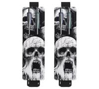 VAPOKF 2 portapenne regolabili con fascia elastica per quaderni, in pelle PU, portapenne, custodia per penne con copertina rigida, libri, agende, raccoglitori, tablet, motivo: teschio umano morto