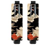 VAPOKF 2 portapenne regolabili con fascia elastica per quaderni, in pelle PU, portapenne, custodia per riviste, libri, agende, raccoglitori, tablet, gru nuvole di buon auspicio