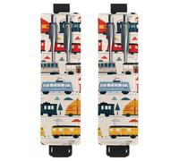 VAPOKF 2 portapenne regolabili con fascia elastica per quaderni, in pelle PU, portapenne, custodia per penne con copertina rigida, libri, agende, raccoglitori, tablet, motivo treno, autobus e auto