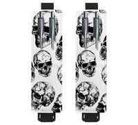 VAPOKF 2 portapenne regolabili con fascia elastica per quaderni, in pelle PU, portapenne, custodia per penne con copertina rigida, libri, agende, raccoglitori, tablet, teschio umano