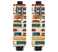 VAPOKF 2 portapenne regolabili con fascia elastica per quaderni, in pelle PU, portapenne, custodia per penne con copertina rigida, libri, agende, raccoglitori, tablet, autobus, treno, auto dei cartoni