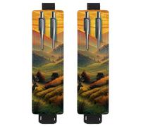 VAPOKF 2 portapenne regolabili con fascia elastica per quaderni, in pelle PU, portapenne, per diari, libri, agende, raccoglitori, tablet, motivo: cervo sotto il tramonto