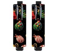 VAPOKF 2 portapenne regolabili con fascia elastica per quaderni, in pelle PU, portapenne, per diari, libri, agende, raccoglitori, tablet, campane natalizie