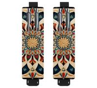 VAPOKF 2 portapenne regolabili con fascia elastica per quaderni, in pelle PU, portapenne, per diari, libri, agende, raccoglitori, tablet, mandala floreale