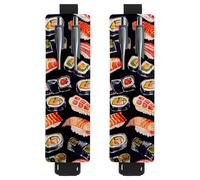 VAPOKF 2 portapenne regolabili con fascia elastica per quaderni, in pelle PU, portapenne, per diari, libri, agende, raccoglitori, tablet, salmone sushi futomaki roll