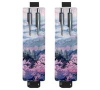 VAPOKF 2 portapenne regolabili con fascia elastica per quaderni, in pelle PU, portapenne, per diari, libri, agende, raccoglitori, tablet, motivo: albero di ciliegio in cima alla collina