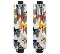 VAPOKF 2 portapenne regolabili con fascia elastica per quaderni, in pelle PU, portapenne, per diari, libri, agende, raccoglitori, tablet, farfalle e ombre