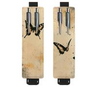 VAPOKF 2 portapenne regolabili con fascia elastica per quaderni, in pelle PU, portapenne, per diari, libri, agende, raccoglitori, tablet, tre farfalle