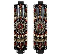 VAPOKF 2 portapenne regolabili con fascia elastica per quaderni, in pelle PU, portapenne, per diari, libri, agende, raccoglitori, tablet, mandala floreale