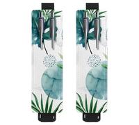 VAPOKF 2 portapenne regolabili con fascia elastica per quaderni, in pelle PU, portapenne, per diari, libri, agende, raccoglitori, tablet, foglie di palma tropicali