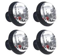VAPOKF 4 piezas Big Ben di Londra Pomelli per mobili 30mm Maniglie rotonde per cassetti in vetro cristallo Maniglie con viti per armadio da cucina Armadio guardaroba Comò, casa e ufficio