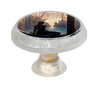 VAPOKF 4 pomelli a forma di sirena a castello con viti di 2 dimensioni, 35 mm, trasparenti, rotonde, per cassetti, armadi, porte, per cucina e cassettiera, ufficio, armadietto del bagno