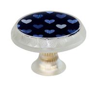 VAPOKF 4 pomelli blu a forma di cuore con viti di 2 dimensioni, maniglie rotonde trasparenti per cassetti, armadi, porte, per cucina e cassettiera, ufficio, armadietto del bagno