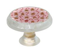 VAPOKF 4 pomelli e maniglie per credenza dell'albero di Natale a forma di omino di pan di zenzero, 35 mm, rotondi, trasparenti, per mobili da armadio, viti di due dimensioni incluse