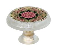 VAPOKF 4 pomelli floreali mandala per armadietti, con viti di 2 dimensioni, 35 mm, trasparenti, rotondi, per cassetti, armadi, porte, per cucina e cassettiera, ufficio, armadietto del bagno
