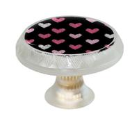 VAPOKF 4 pomelli per armadietti a forma di cuore rosa, con viti di 2 dimensioni, 35 mm, trasparenti, rotondi, per cassetti, armadi, porte, per cucina e cassettiera, ufficio, armadietto del bagno