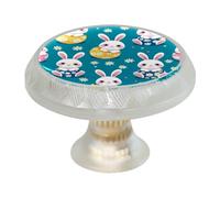 VAPOKF 4 pomelli rotondi trasparenti per cassetti con margherita a forma di coniglio, con viti di 2 dimensioni, 35 mm, per cassetti di cucina e comò, ufficio, armadietto del bagno