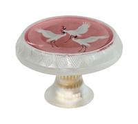 VAPOKF 4 pomelli rotondi trasparenti rotondi per cassetti con gru a corona rossa, pomelli rotondi trasparenti da 35 mm, maniglie per ante di armadietti, maniglie per porte e maniglie, per armadio