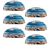 VAPOKF 6 maniglie a conchiglia per cassetti, semicircolari, utilizzate per camera da letto, cassettiera, armadio, porta della cucina, conchiglie su barca a vela da spiaggia