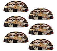 VAPOKF 6 maniglie a conchiglia per cassetti, semicircolari, utilizzate per camera da letto, cassettiera, armadio, porta della cucina, teschio del giorno dei morti