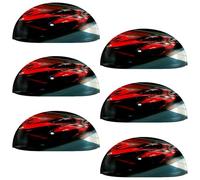 VAPOKF 6 maniglie a conchiglia per cassetti, semicircolari, utilizzate per camera da letto, cassettiera, armadio, porta della cucina, auto da corsa rossa